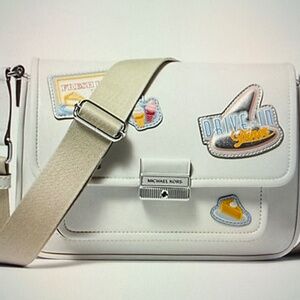 MICHAEL Michael Kors Bradshaw Medium Embellished Crossbody Bag in OPTIC WHITE